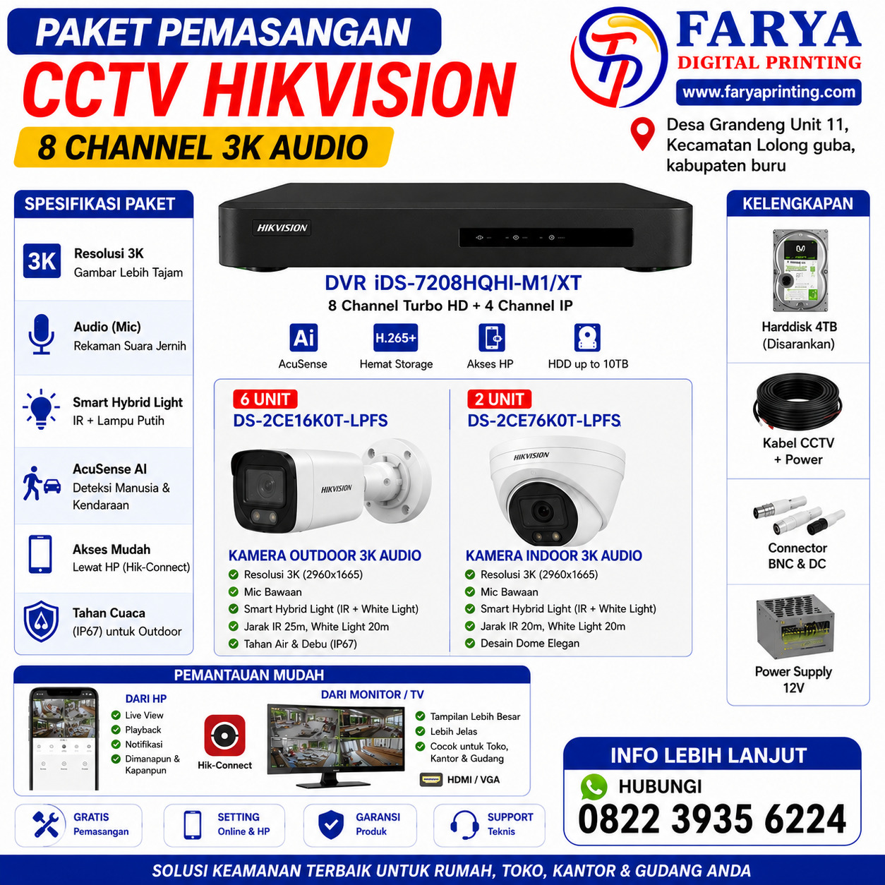 PAKET PEMASANGAN CCTV HIKVISION ANALOG 5MP