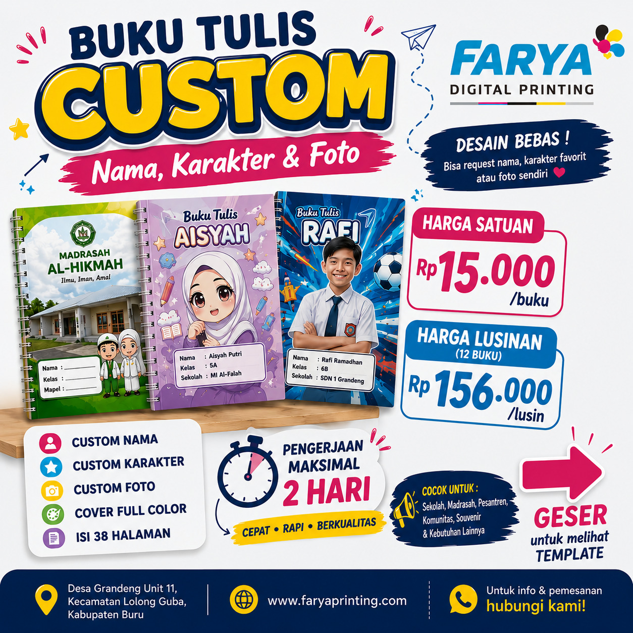 CETAK BUKU TULIS CUSTOM
