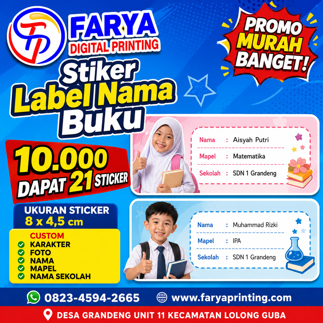 Stiker Label Nama Buku